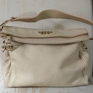 Vintage Tosca Blu White Leather  Shoulder Bag Purse Italy
